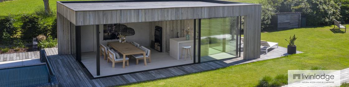 Moderne tuinkamer als poolhouse