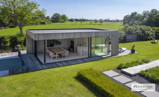 Moderne tuinkamer als poolhouse