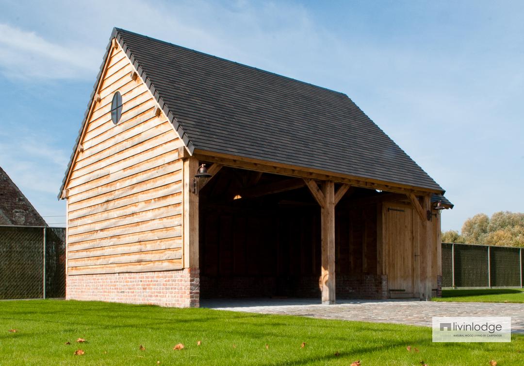 eiken carport - houten bijgebouwen op maat